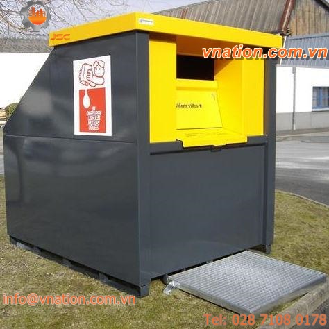steel waste container / waste oil / waste mineral oil collection / secure