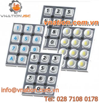 12-key keypad / back mount / for access control / membrane