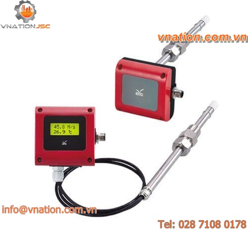 thermal air velocity transmitter / digital / with temperature measurement / temperature-compensated