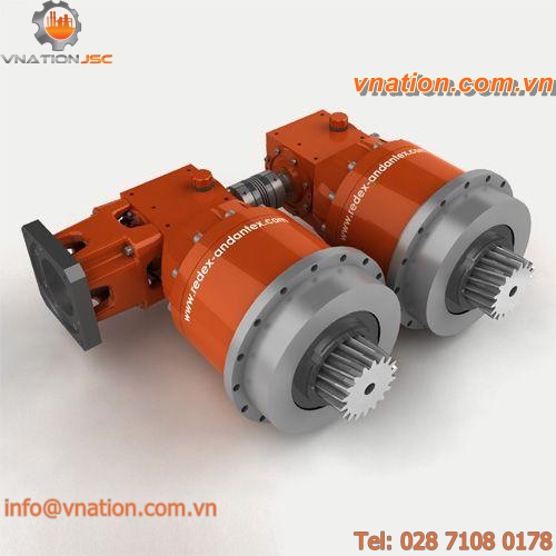 helical-toothed sprocket wheel / zero-backlash / double / rotary table