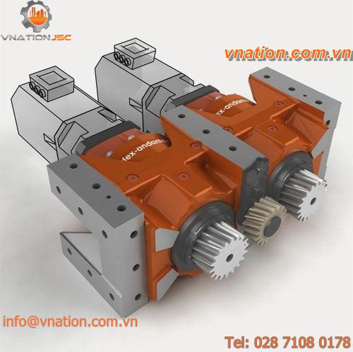helical-toothed sprocket wheel / double / rotary table