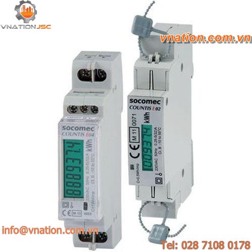 electric energy meter / DIN rail / single-phase / with LCD display