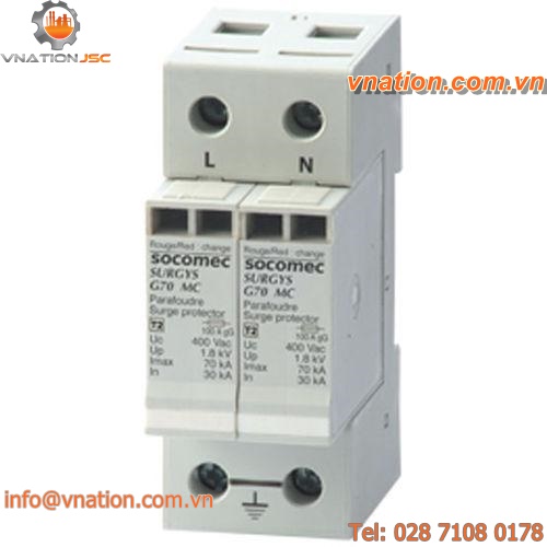 type 2 surge arrester / DIN rail / three-phase / single-phase