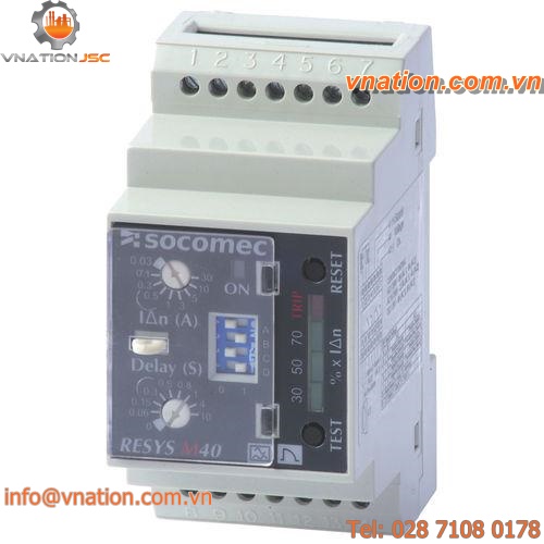 earth-leakage protection relay / DIN rail / adjustable / time delay
