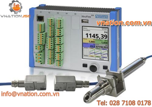 ultrasonic transit-time flow transmitter / for liquids and gases