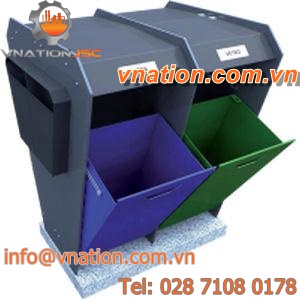 galvanized steel waste container / industrial waste / with lid / mobile