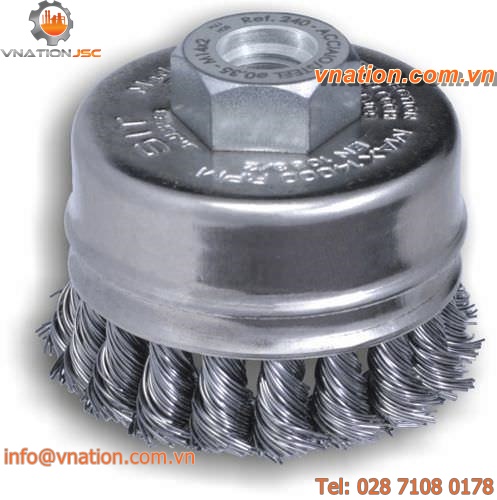 cup brush / for grinding processes / cleaning / stainless steel