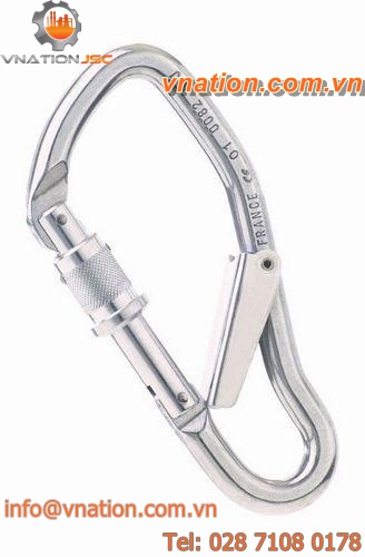 locking carabiner / aluminium / asymmetrical