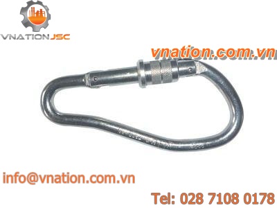 locking carabiner / zinc-plated steel / asymmetrical