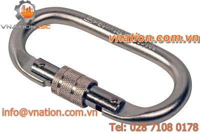 locking carabiner / steel / oval