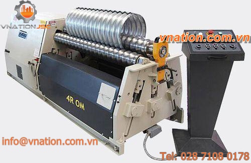 hydraulic plate bending machine / with 4 rollers / for corrugated metal sheets
