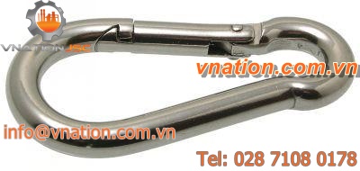 locking carabiner / metal / asymmetrical