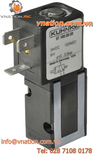 flange solenoid valve / membrane / direct-operated / 3/2-way