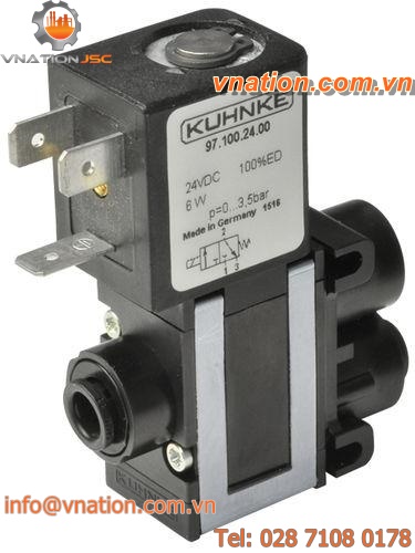 membrane solenoid valve / direct-operated / 3/2-way / for medical applications