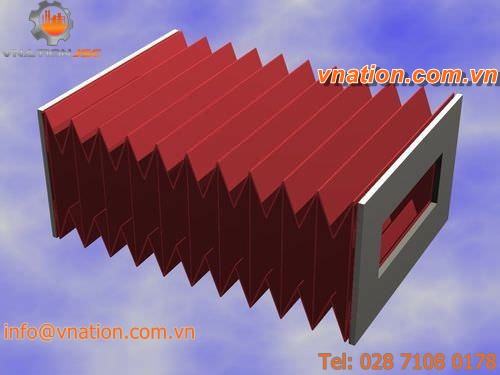 rectangular protective bellows / PVC / machine / accordion protection