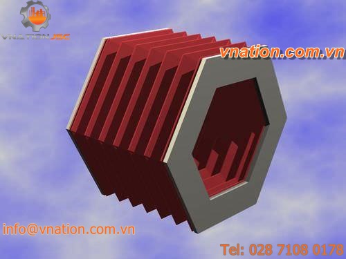 hexagonal protective bellows / PVC / machine / accordion protection