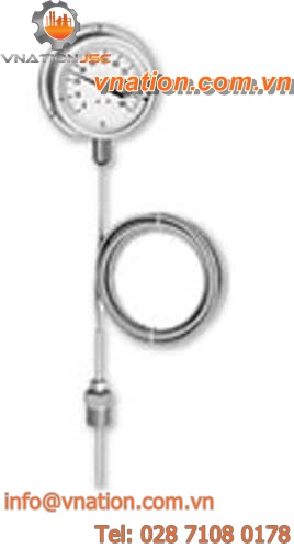 dial thermometer / gas / gas expansion with capillary / insertion