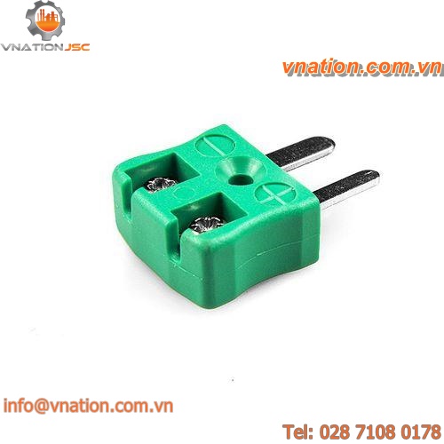 thermocouple connector / electric / flat / male