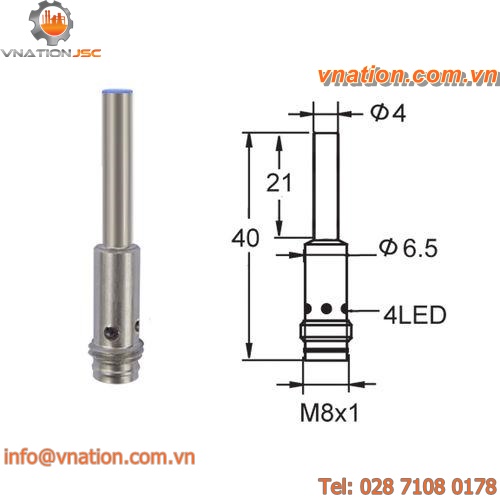 inductive proximity switch / miniature / cylindrical / with switching function