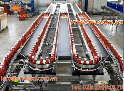 chain conveyor / for the food industry / accumulation / horizontal