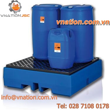 8-drum containment bund / 1-drum / polyethylene / for indoor use