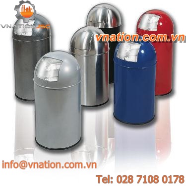 stainless steel waste bin / steel / for hazardous waste / with lid