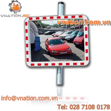 square mirror / convex / metal / security