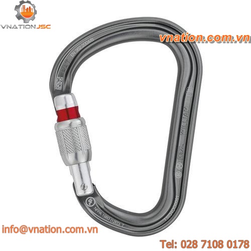 locking carabiner / aluminium / asymmetrical / offset