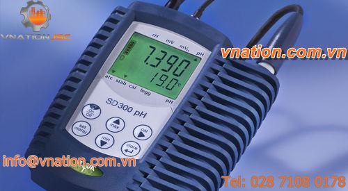 portable pH meter / laboratory / redox indicator / with LCD display