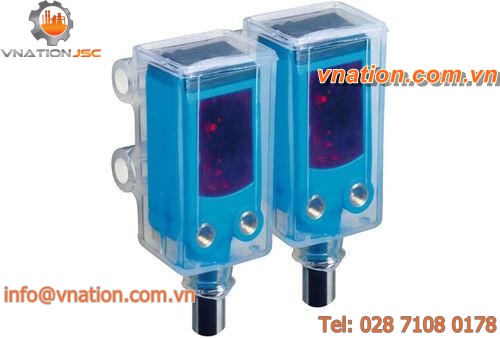 photoelectric sensor with background suppression / through-beam / rectangular / red light