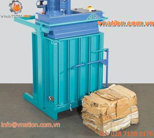 vertical baling press / front-loading / cardboard box / for paper