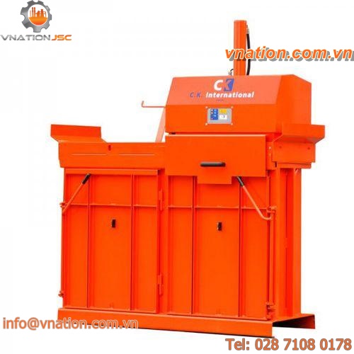 vertical baling press / front-loading / cardboard box / multi-chamber
