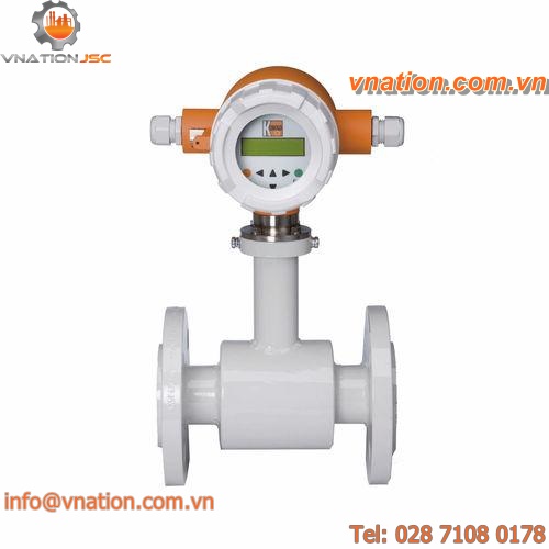 electromagnetic flow meter / for liquids / flange-mount / PTFE