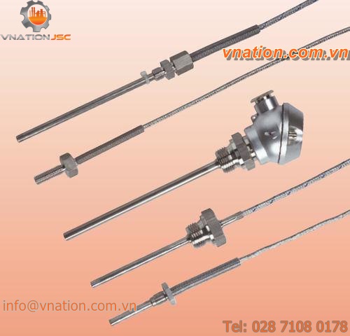 resistance temperature probe / Pt100 / threaded / stainless steel