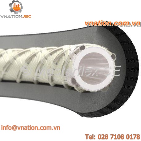 PTFE heated hose / corrugated / for chemical products