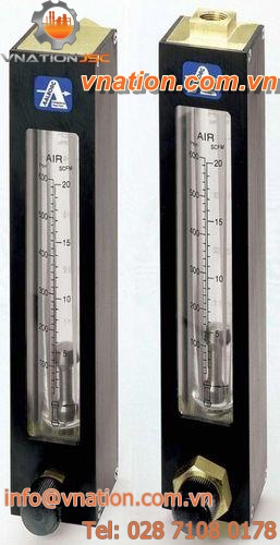 variable-area flow meter / glass tube / for air / for water