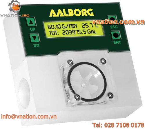 impeller flow meter / for liquids / plastic / programmable
