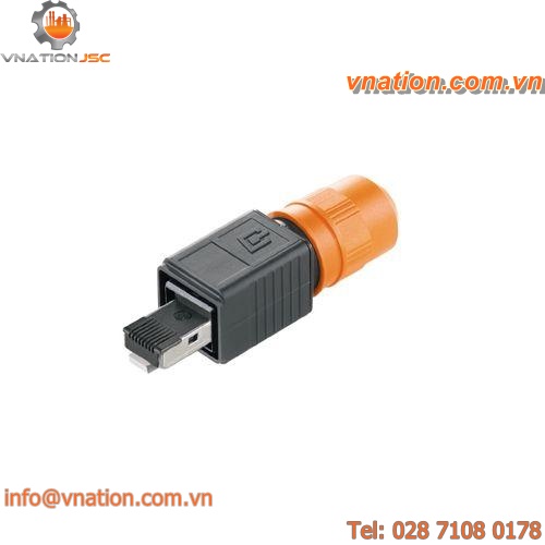 push-pull connector / RJ45 / fiber optic / plug-in