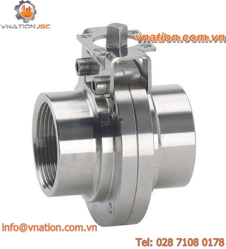 butterfly valve / foodstuffs / stainless steel / socket weld
