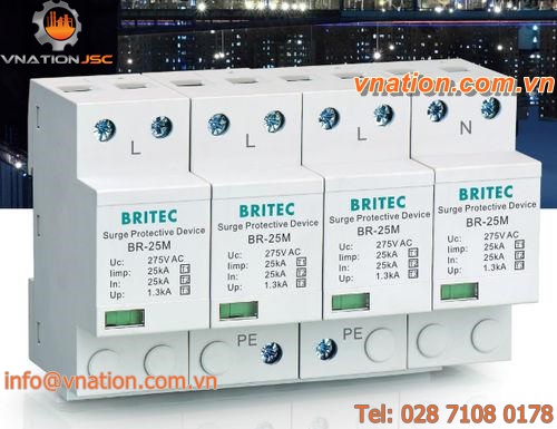 type 1 surge arrester / DIN rail / for electrical installations / single-phase