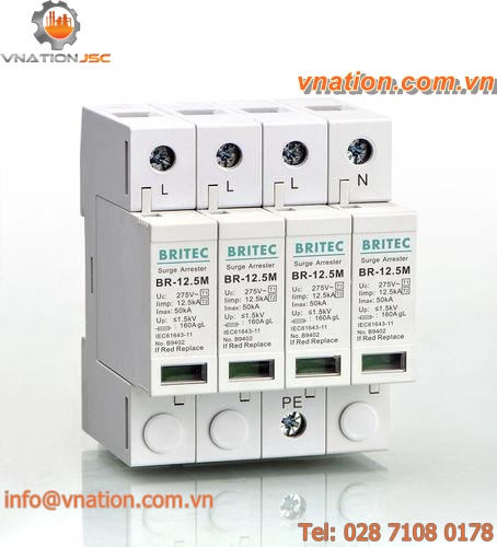 type 2 surge arrester / type 1 / DIN rail / for electrical installations