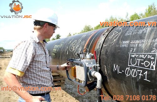 inspection device / ultrasonic / soldering / steel pipe