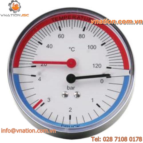 dial pressure gauge and thermometer / process