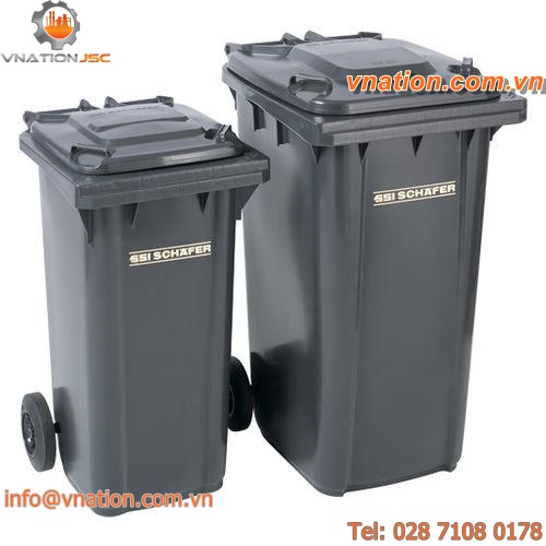 plastic waste container / for urban waste / large / with lid