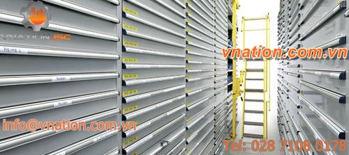 shelving with drawer / for small parts / for heavy loads / for bulky products