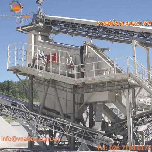 circular vibrating screener / for bulk materials / for mining / inclined