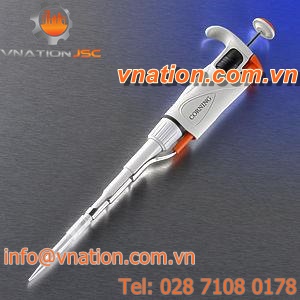 manual adjustable-volume pipette / single-channel / borosilicate glass